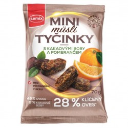 Semix Mini müsli tyčinky s kakaovými bôbmi a pomarančom 70 g