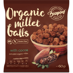 BioPont BIO Extrudované proso guličky bez lepku - kakao 60g