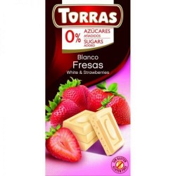 Torras Blanco-Fresas Bezlepková diabetická biela čokoláda jahodová bez pridaného cukru 75g