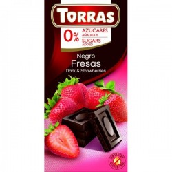 Torras Negro-Fresas Bezlepková diabetická jahodová tmavá čokoláda bez pridaného cukru 75g