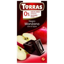 Torras Negro-Manzana Bezlepková diabetická tmavá čokoláda jablková bez pridaného cukru 75g